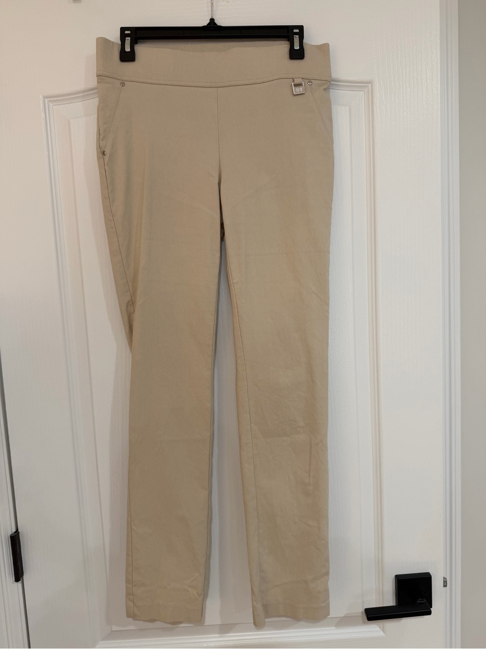 Rafaella Khaki Straight-Leg Pull-On Pants